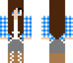 the brown haired girl in plaid