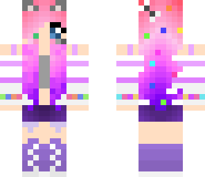 girl purple and pink