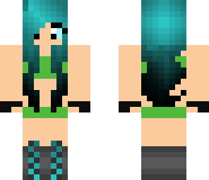 blue hair swimsuit skin