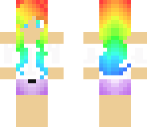 girl with rainbow hair