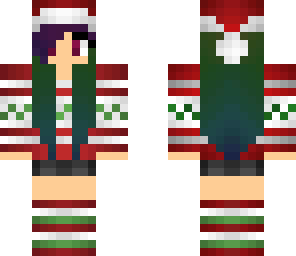 cool colured hair girl with christmas outfit