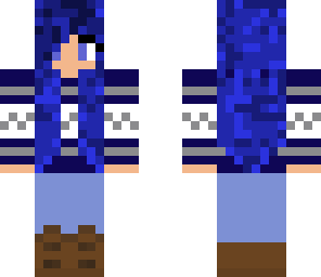 blue-haired sweater girl