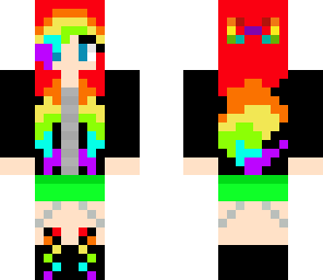 rainbow girl with headphones