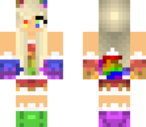 rainbow cute wolf girl