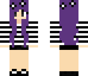 purple black and white girl