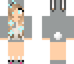 grey bunny pajama girl