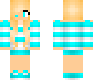 blue stripes girl