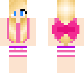 pretty girl with big pink bow