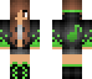 neon green music girl