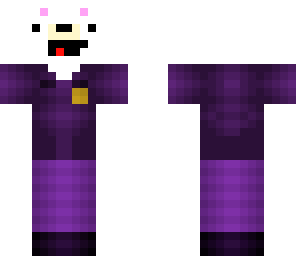 derpy polar bear in purple guy suit