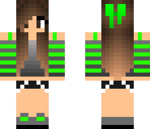 cute green tomboy with headphones