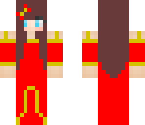 gold and red girl