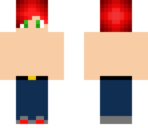 shirtless red hair boy