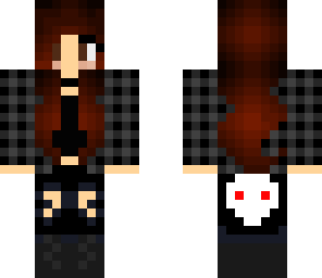 minecraft gothic girl with skeleton