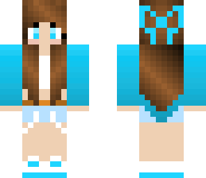 bright blue ombre bow girl
