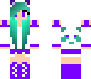 purple and blue panda girl