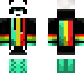 panda skin with hoodie and headphones