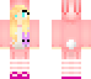 easter girl with bunny in pocket