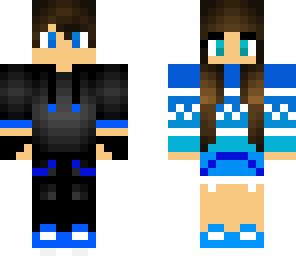 blue girl and blue boy