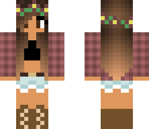 tan girl flower flannel