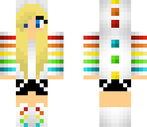 rainbow dino hoodie girl blonde