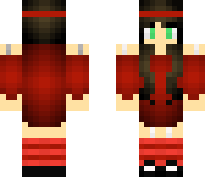 brown hair red dress