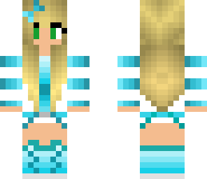 cute aqua girl with green eyes