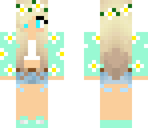 cute spring blue flower girl