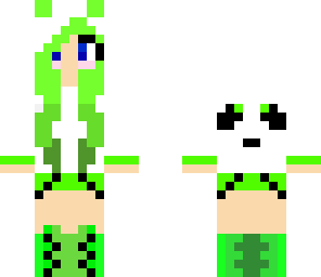 green panda girl
