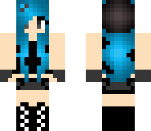 blue hair beach girl