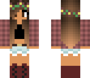 tan girl maroon flannel