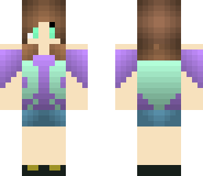 teal and brown haired girl