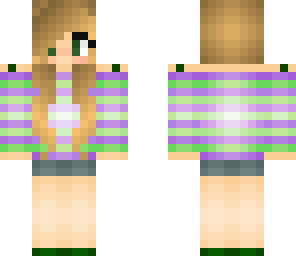 purple and green girl