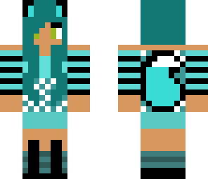 neon turquois cat girl
