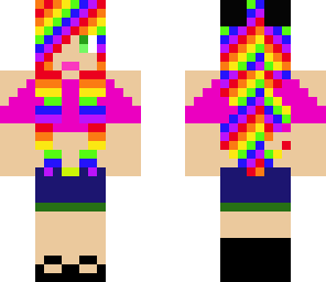 rainbow hair cat girl