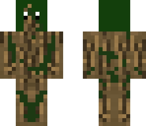 bewachsener baum mit kapuze