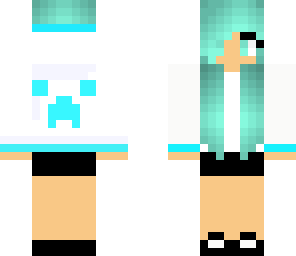 edit of lastbakedpotato's cute blue creeper girl