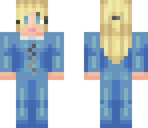 blue dress elven woman