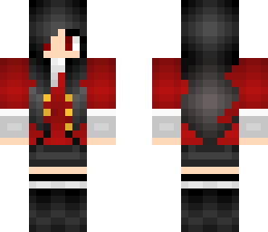 a woman in red