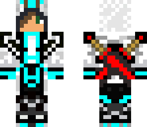 blue assassin with red sword