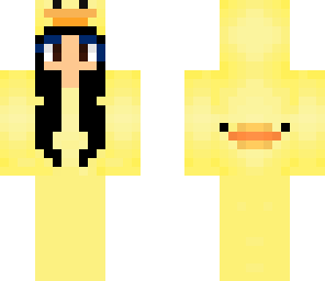 black hair duck girl