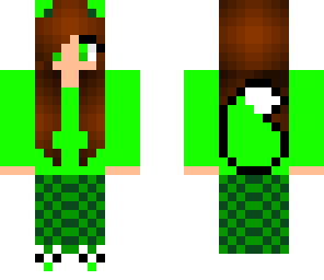 green fox girl with bunny slippers