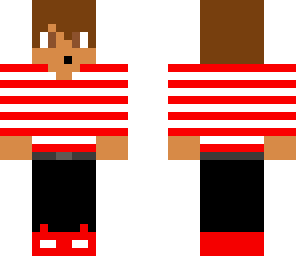 boy with striped shirt and black pants