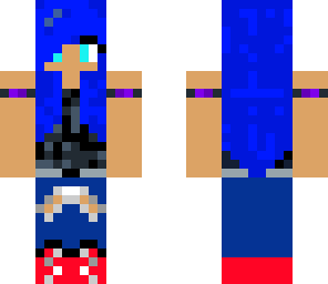 pretty tomboy with blue hair