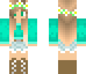 blue shirted flower cowgirl