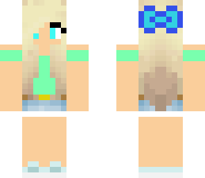 the blue bow girl