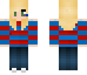 blond girl in stripes