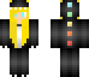 blonde black dino girl