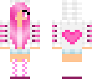 pink and white hearted girl