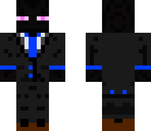 blue enderman in a suit